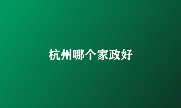 杭州哪个家政好