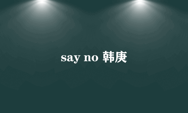 say no 韩庚