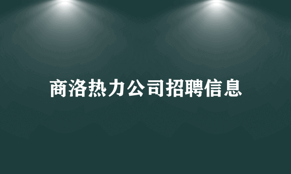 商洛热力公司招聘信息