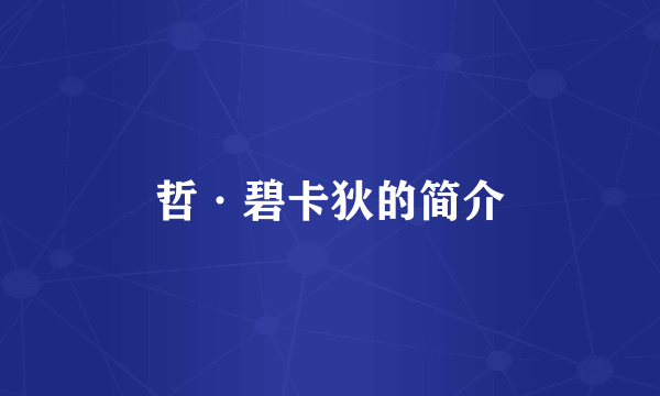 哲·碧卡狄的简介