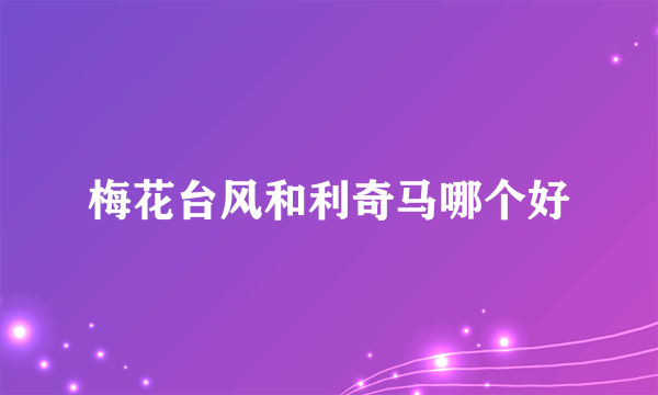 梅花台风和利奇马哪个好