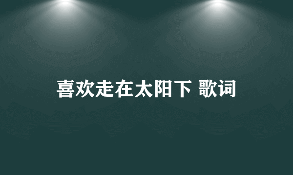 喜欢走在太阳下 歌词