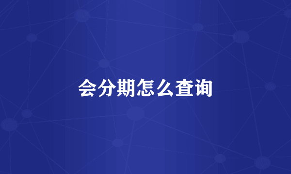 会分期怎么查询