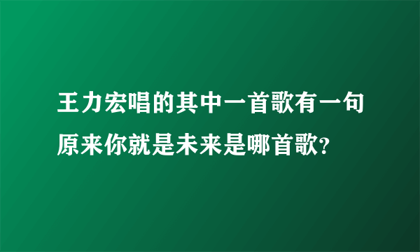王力宏唱的其中一首歌有一句原来你就是未来是哪首歌？