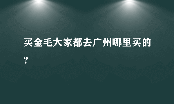 买金毛大家都去广州哪里买的？