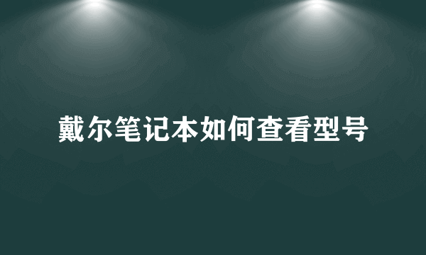 戴尔笔记本如何查看型号