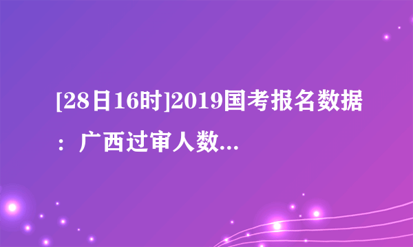 [28日16时]2019国考报名数据：广西过审人数破万  最热职位764:1