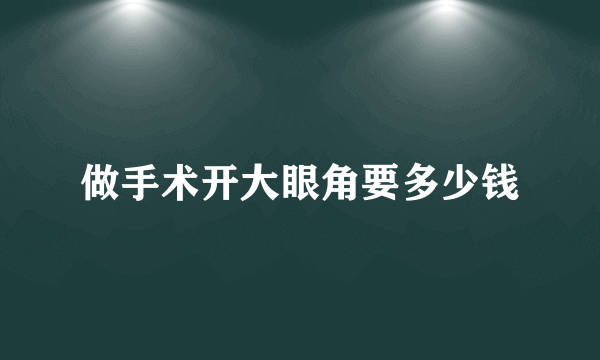 做手术开大眼角要多少钱