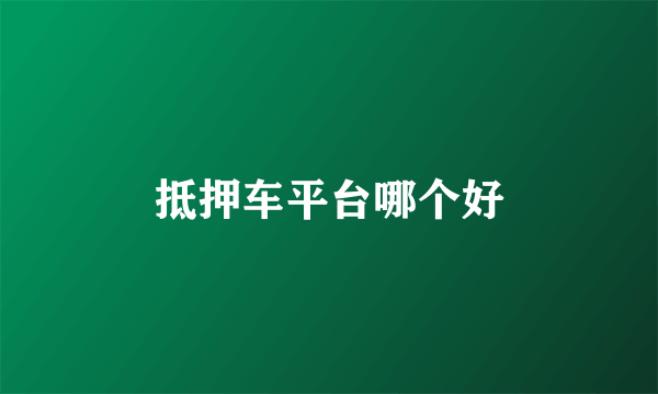抵押车平台哪个好