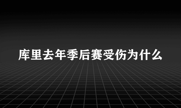 库里去年季后赛受伤为什么