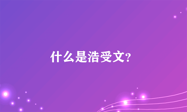 什么是浩受文？
