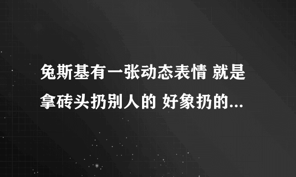 兔斯基有一张动态表情 就是拿砖头扔别人的 好象扔的也是一个兔斯基