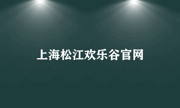 上海松江欢乐谷官网