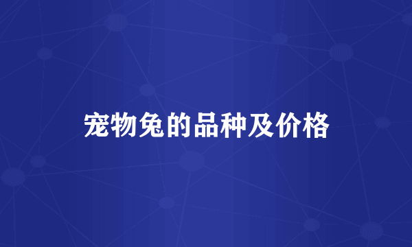 宠物兔的品种及价格
