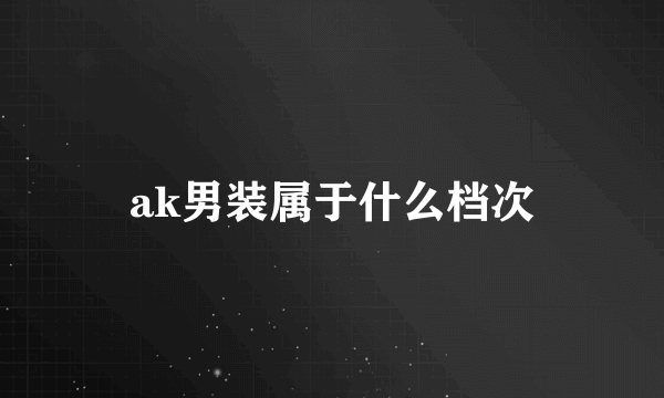 ak男装属于什么档次