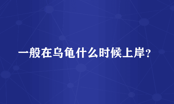 一般在乌龟什么时候上岸？