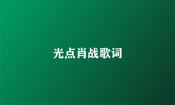 光点肖战歌词