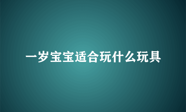 一岁宝宝适合玩什么玩具