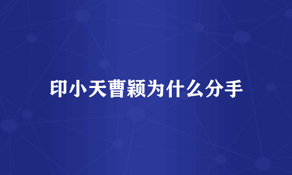 印小天曹颖为什么分手