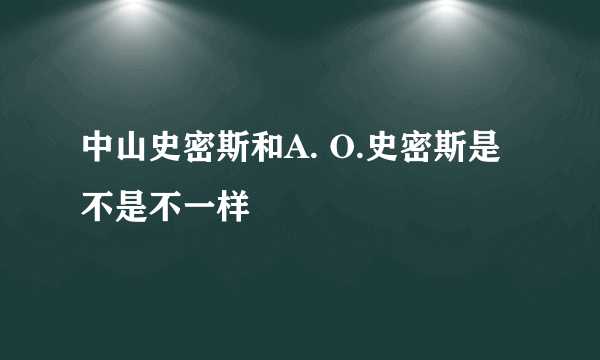 中山史密斯和A. O.史密斯是不是不一样