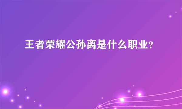 王者荣耀公孙离是什么职业？