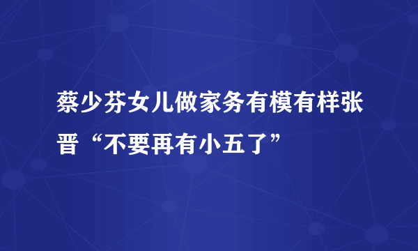 蔡少芬女儿做家务有模有样张晋“不要再有小五了”