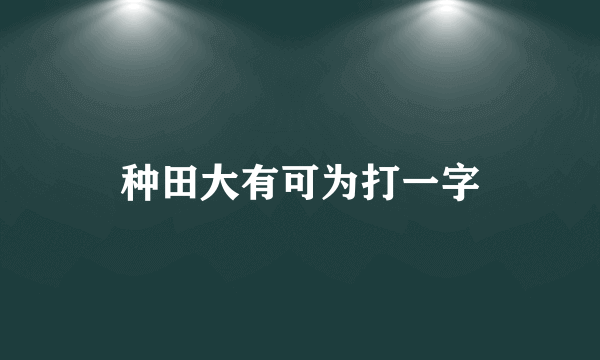 种田大有可为打一字