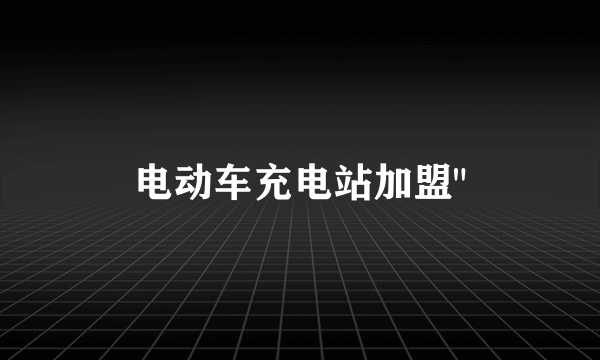 电动车充电站加盟
