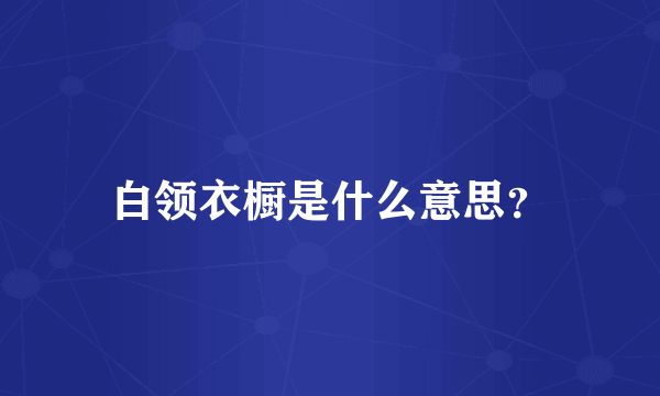 白领衣橱是什么意思？