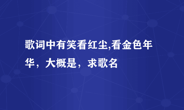 歌词中有笑看红尘,看金色年华，大概是，求歌名