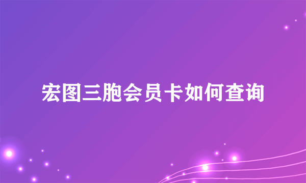 宏图三胞会员卡如何查询