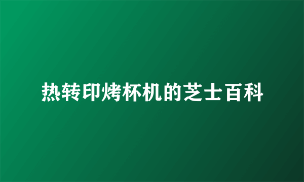 热转印烤杯机的芝士百科