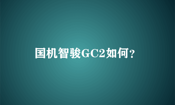 国机智骏GC2如何？