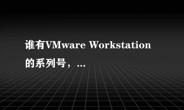 谁有VMware Workstation的系列号，给我一个啊