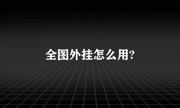 全图外挂怎么用?