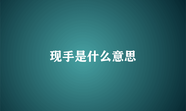 现手是什么意思
