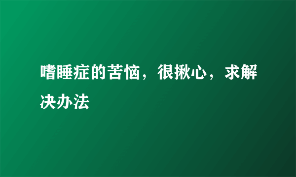嗜睡症的苦恼，很揪心，求解决办法