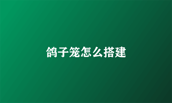 鸽子笼怎么搭建