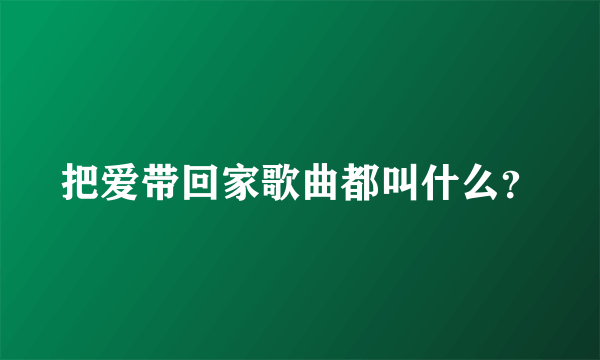 把爱带回家歌曲都叫什么？