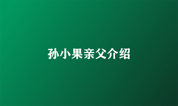 孙小果亲父介绍
