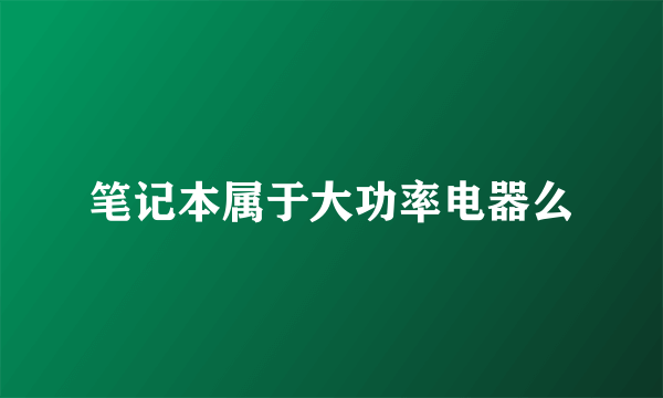 笔记本属于大功率电器么