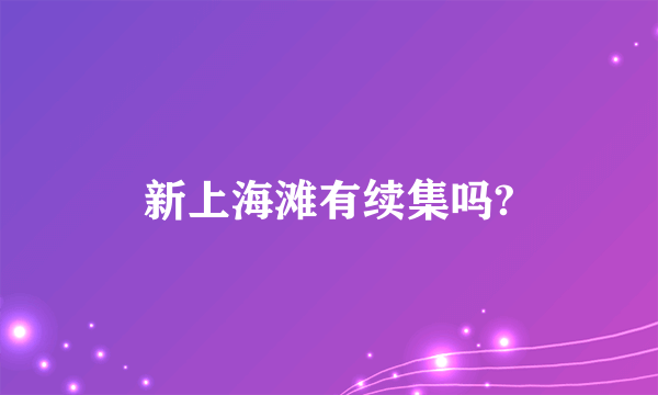 新上海滩有续集吗?