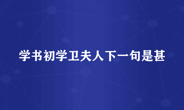 学书初学卫夫人下一句是甚