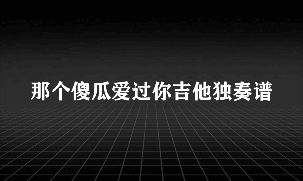 那个傻瓜爱过你吉他独奏谱