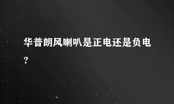 华普朗风喇叭是正电还是负电？