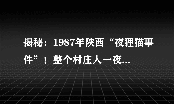 揭秘：1987年陕西“夜狸猫事件”！整个村庄人一夜消失！_飞外网