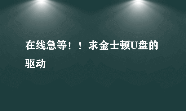 在线急等！！求金士顿U盘的驱动