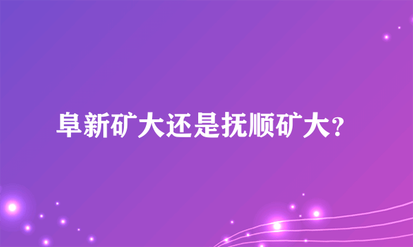 阜新矿大还是抚顺矿大？
