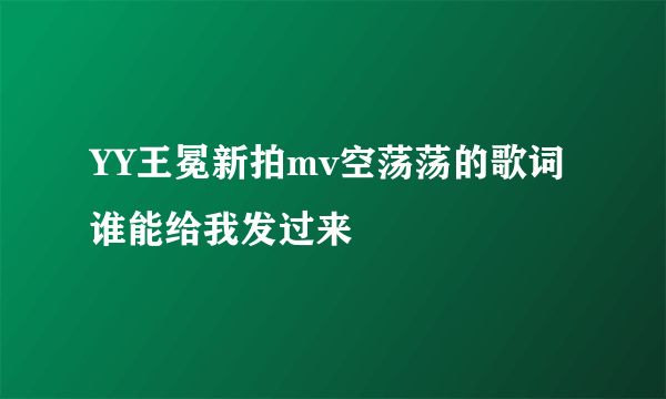 YY王冕新拍mv空荡荡的歌词谁能给我发过来
