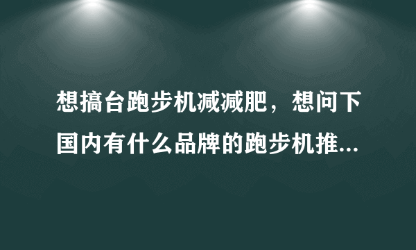想搞台跑步机减减肥，想问下国内有什么品牌的跑步机推荐吗？我比较看重售后？